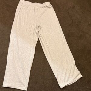 Aritzia Light Gray Cropped Wide-Leg Lounge Pants